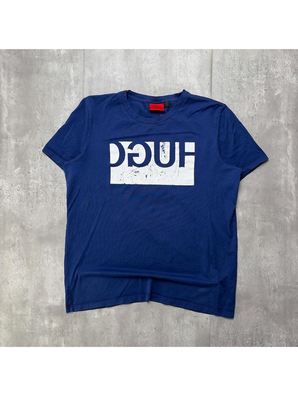 Y2K Navy Hugo Boss Logo T-Shirt